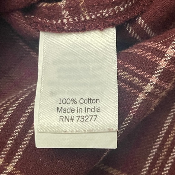 Sonoma Women's Burgundy Plaid Button Down Shirt - Picture 3 of 5